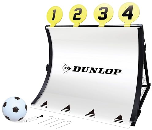 Dunlop Sports Football Goal - 4-in-1 - with Soccer, Pump, Targets and Herrings - 78 x 75 x 58 cm, Fußballtor 4-in-1, schwarz/gelb, 78x58x75