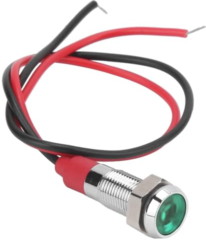 Lampe de Signalisation LED 6mm 6V Étanche Économie d'Énergie en Métal pour Voiture Camion Bateau(Vert)
