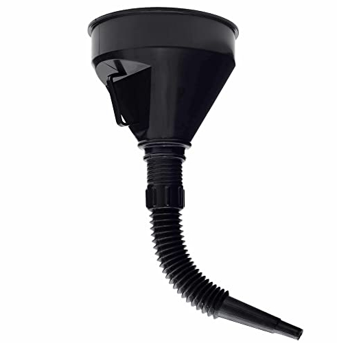 slidefix® Einflülltrichter Öltrichter KFZ Trichter schwarz Motoröl Einfüllhilfe mit Sieb & Schlauch Benzin Öl 800ml. Trichtersatz für Ölwechsel aus PP.