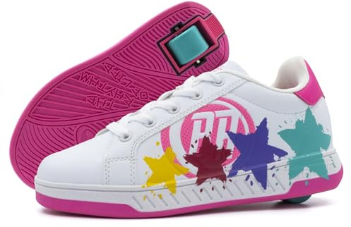 BREEZY ROLLERS Schuhe mit Rollen für Kinder I Rollschuhe-Sneaker Kids I Von Kinder Straßen-Schuhen zu Rollschuh in wenigen Sek. I Patentiertes Klick-System I Turnschuhe mit Rollen für Mädchen & Jungen
