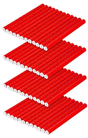 Liummrcy 48 STÜCKE Fahrrad Speichen Reflektoren Fahrrad Rad Reflektierende Dekorative Halterung Clip Tube Warnstreifen Fahrrad Rad Speichen Reflektoren Clip Radfahren Reflektierende Streifen(Rot)