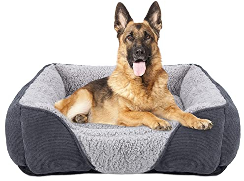 JOEJOY Hundebett Grosse Hunde, Hundekorb Waschbar, Flauschig HundeköRbchen, rutschfest Hundebetten, Kuschelig PlüSch Hundesofa für Hunde und Katzen, 89×63×23 cm