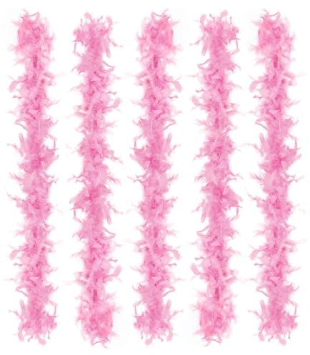 Anjing Federboa, mehrfarbig, für Bastelarbeiten, Partyzubehör, Mädchen, Kostüm, 5 Stück, a, L