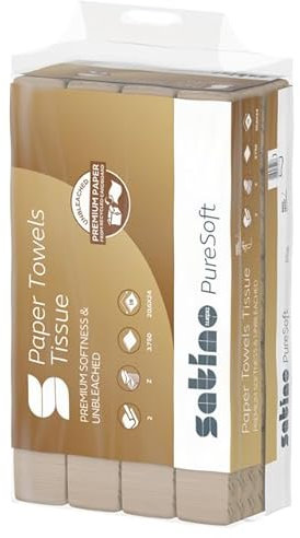 Satino PureSoft Papierhandtücher Z-Falz - 3.750 Blatt 2-lagig mit 20,6 x 24cm Größe je Blatt - weich, umweltschonend und nachhaltig aus recyceltem Karton/Verpackungsmaterial