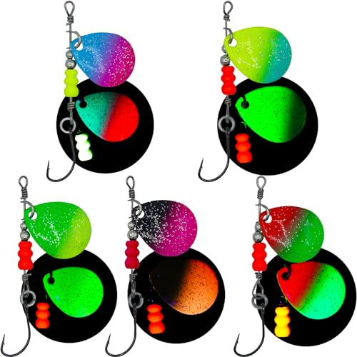 Paradox Fishing Forellen Spinner Set 2,8g Spinner Sets mit Box I UV-AKTIV + GLOW I Forellenköder Set Forellen Angeln Forellen Köder Spoon Forelle Forellen Spoon - Spoons Forelle (5X Glow Spinner 2,8g)