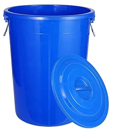 Poubelle Extérieure Poubelle 50/60/100/160/280L, poubelle commerciale de grande capacité avec couvercle, poubelle épaissie de cuisine domestique ronde poubelle industrielle Bac à Ordures ( Size : 100L