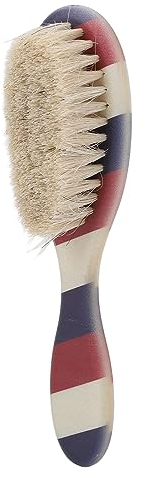 Spazzola per Barba Barbiere, Spazzola Morbida per la Pulizia della Barba, Manico a Strisce