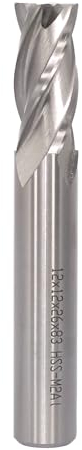 AKYLIN Fraise à queue CNC 12 mm de diamètre de la tige 12 mm, fraise à queue à 4 flûtes, fraise hélicoïdale HSS pour aluminium, bois, etc.