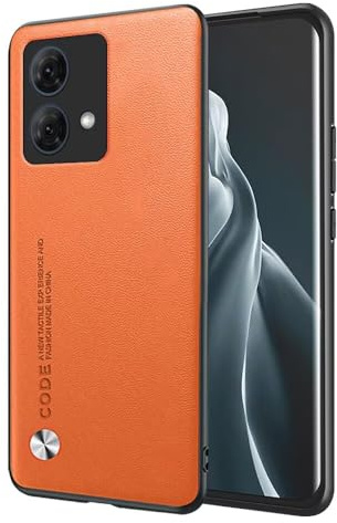 EASSGU Funda para Motorola Moto g84 (6.5 Inches), Carcasa de Teléfono de Estilo Empresarial con Respaldo de PU Cuero - Naranja