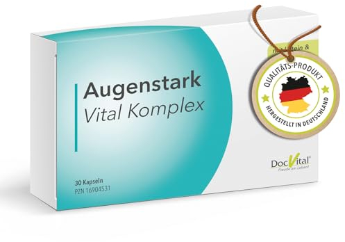 DocVital® Augenvitamine Lutein Zeaxanthin Vitamin A - Augenstark Vital Komplex hochdosiert – mit Vitamin A und B2 zur Erhaltung normaler Sehkraft - Augen Vital Kapseln