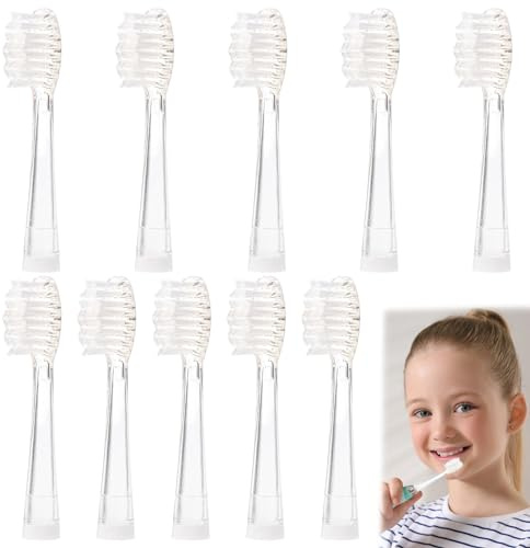 10 Stück Kinder Zahnbürste Ersatzkopf Ersatzbürsten Kinder Kompatibel mit Seago Elektrische Kinder Zahnbürste Ersatzkopf Kompatibel mit SG-513/977/Ek6/Ek7 ZahnbüRstenköPfe 3+Jahre