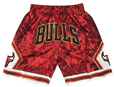 ABRTJCL Pantaloncini Sportivi da Uomo Pantaloncini per Appassionati di Sport Pantaloncini da Allenamento Quick Dry da Uomo per Sport all'Aria Aperta Pantaloncini Uomo Basket Rosso XL