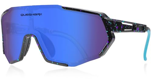 Queshark Occhiali da Sole Bambino, Occhiali Ciclismo Bambino 8-16 Anni, Montatura TR90 & Protezione UV400, Occhiali Sportivi Bambino Ragazzo per Running Ciclismo Arrampicata Tennis Baseball