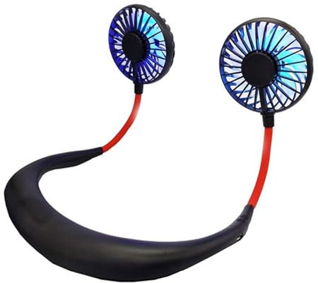 High-Tech Place Ventilateur extérieur à LED de Type Mini-Cou Suspendu créatif (Noir)