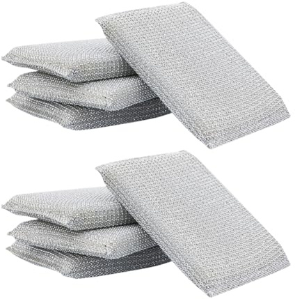 JIHUOO Lot de 10 éponges à récurer métalliques anti-rayures pour vaisselle