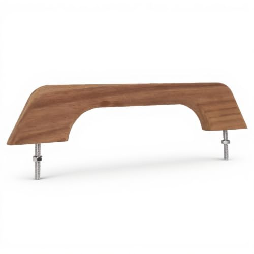 Dpofirs Corrimano per Barca in Teak, Maniglia per Barca in Legno Ad Anello Singolo 12 Pollici Resistente agli Agenti Atmosferici, con Bulloni M6x40, Accessori per Braccioli Barca