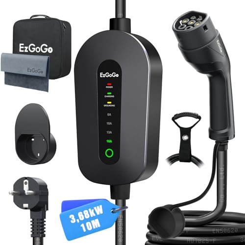 EzGoGo Typ 2 Ladekabel (Schwarz, 10M)