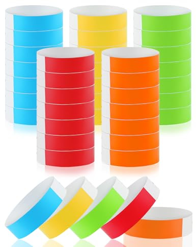 Paper Wristbands for Events, 500 Pcs Disposable Wrist Bands, Mixed Colored