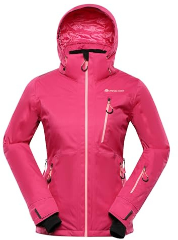 ALPINE PRO REAMA Damen Skijacke mit Kapuze, Snowboard- und Winterjacke | Stretchjacke für optimale Bewegungsfreiheit; Wasserdichtes und atmungsaktives Material; Mit Kapuze für zusätzlichen Schutz