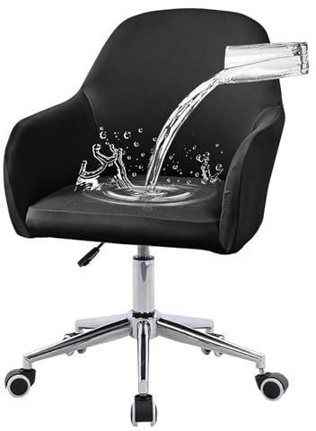Elastische Esszimmerstuhlbezüge mit Armlehnen - Dehnbare Bürostuhlbezüge, Waschbare & rutschfeste Möbelschoner für ESS- und Bürostühle(Dark Gray,2 Pack)