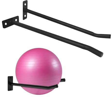 Gymnastikball-Wandhalterung, 2 x Gymnastikball-Halter, Wandhalterung, 30 kg Traglast, für Sport, Fitnessstudio, Studio, Fitness-Zubehör für die Organisation Ihres Raumes