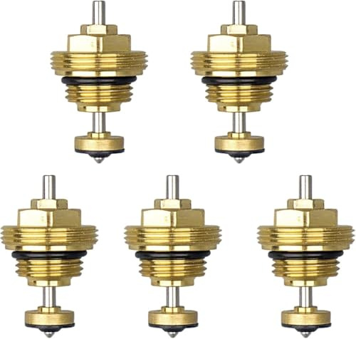 5 Stk. G1/2 Ventileinsatz für Verteiler M30×1,5 mm,Wasserverteiler Zubehör Verteiler Ventilkern für UFH Stellantrieb,Messing Rücklaufbolzen, Fußbodenheizung Rücklaufbolzen Ventilkern