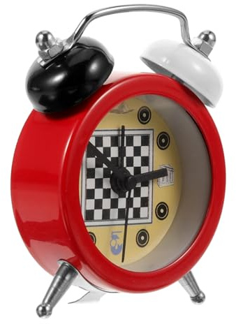 Hemobllo Reloj Despertador Mini Metálico Temporizador De Ajedrez, Diseño Compacto Sin Pilas, Despertador Silencioso para Dormitorio y Escritorio, Decoración Práctica para Hogar y Oficina