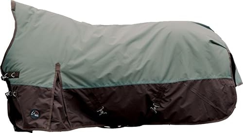 HKM Highneck Weidedecke Norwich 600D Regendecke mit Fleece (Olive/braun, 125)