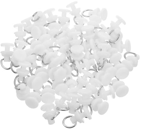NESTINGHO Ganci per Tende Accessori per Binario Tenda 100 Pezzi in Plastica Bianca Scorrimento Fluido Resistenti e Versatili, per Porte e Camere da Letto