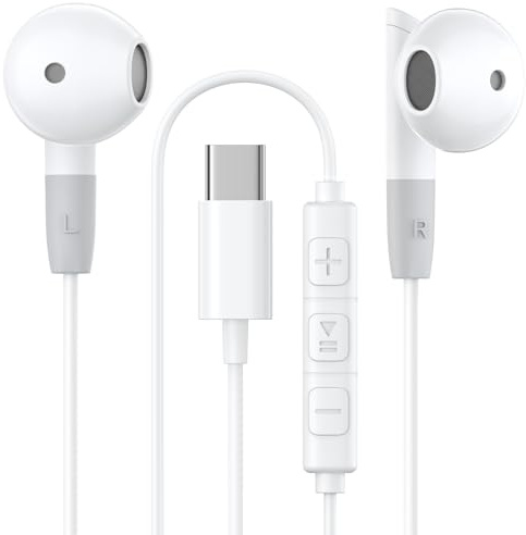 In-Ear Wired Earphones Earphones with Microphone and Volume Control Noise Cancelling Headphones for Samsung 1 Pack