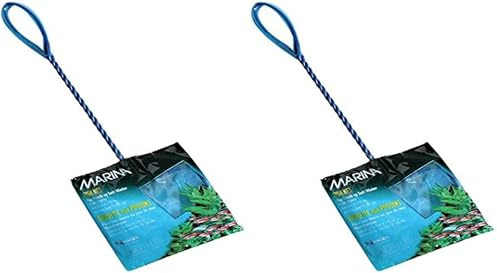 Marina Fine Soft Mesh Fish Net with Plastic Coated Handle, 10 cm/ 4-inch,Blue