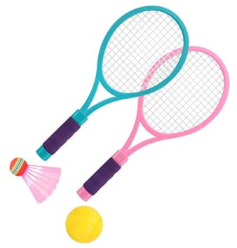 Zambuph Vivi Giochi emozionanti con Questi Giocattoli da Gioco con Racchette da Tennis per Bambini, Set Badminton per Bambini, Spiaggia e Giardino, Due Racchette, Palline Portatili, Badminton, Birdie