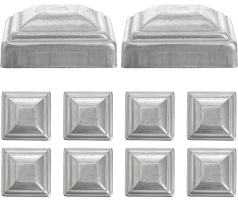 COHEALI Coperture per Pali di Recinzione Quadrati in Ferro 60Mm 10 Pezzi Cappucci Protettivi per Pali Metallici da Esterno Terminali per Recinzioni Bordi Arrotondati per Giardino e