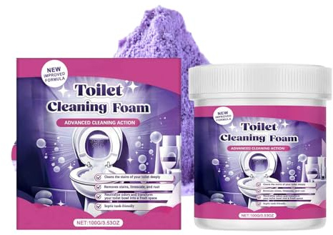 Toilet Cleaning Foam 100g, Fizzclean WC-Reiniger, Toilettenreiniger Pulver mit Schaumwirkung, Gegen Gerüche und Flecken, Vielseitig Flecken Entferner für Toilette, Waschbecken & Fliesen