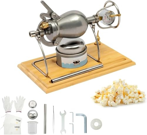 Vintage Edelstahl Popcorn Maker - Traditioneller chinesischer Herd Popcorn Maker Perfekte Familienunterhaltung Camping Filmabende Ein wunderbares Geschenk Popcorn-Liebhaber (348ml)