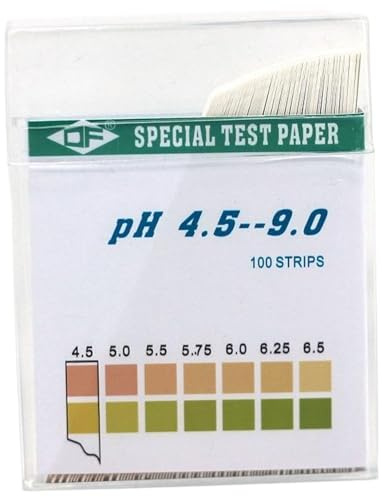 AZIDWERYQ Kit per analisi del Suolo, Kit per analisi del Suolo da 100 Pezzi Gamma 4, 5-9, Carta per Tester Facile da Usare, Acqua e Test per Prati, Giardino, Cortile, casa, Tester