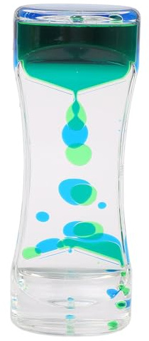 Baxnore Minuteur à Mouvement Liquide coloré Relaxant, soulagement du Stress sensoriel, décoration de Bureau pour Bureau, Maison, sablier en Acrylique, Aide au Suivi visuel, idée ca (Bleu Vert)