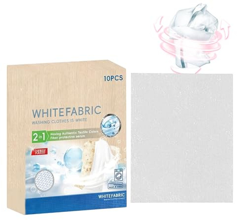 Dybnuhoc Tinte blanco para tela, 10 hojas de tinta para lavadora, vaina de tintes de tela para ropa, para lino, algodón, lana, madera, jeans, camisas, ropa de lavandería