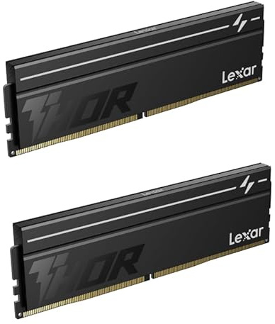 Lexar OC DDR5 RAM 32GB Kit (2x16GB) 6000 MHz CL38, UDIMM de 288-Pin para PC Intel XMP 3.0/AMD Expo, Ideal para Juegos e AI, 1,35 V, Color Negro