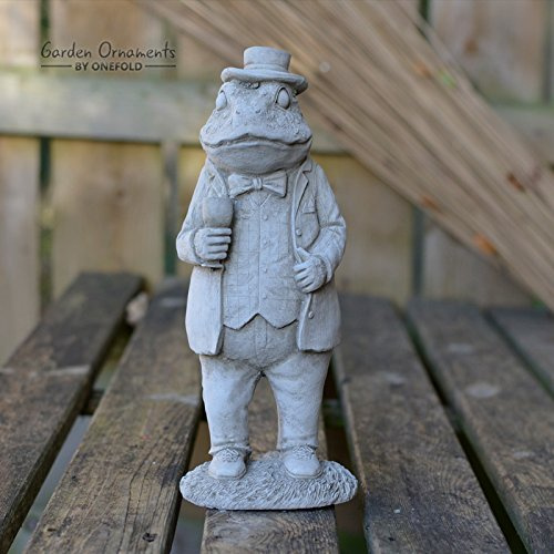 ONEFOLD - Mr Jeremy Fisher Beatrix Potter Frog Hand Cast Stone Garden Ornaments Statue/Peter Rabbit
