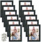 Giftgarden 12 Stück Bilderrahmen Set 13x18 cm für 18x13 Fotos und Bilder, Schwarz Fotorahmen Collage, Wand- oder Tischaufsteller - Geschenk Freund