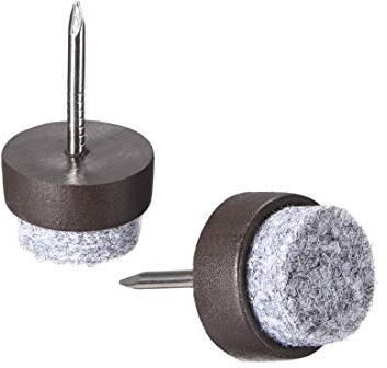 sourcing map 60Stk. Aufnageln Möbel Filzgleiter Stuhl Tischbein Schutz 14mm Durchmesser Braun