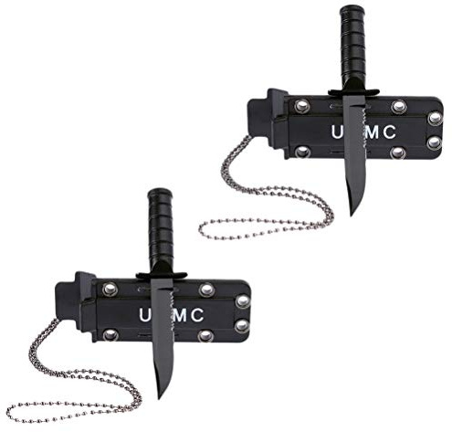 Phayee Mini Kettenmesser 2 Stücke Edelstahl Halskette Messer Tasche , Tragbare Camping Outdoor Survival Tool
