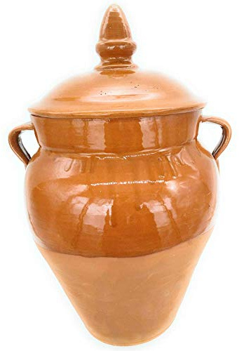 Tinaja de barro para aceitunas con tapa 30l. 60cm.