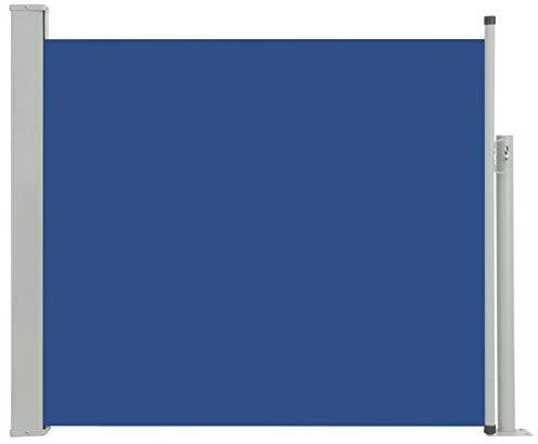 Tidyard Toldo Lateral Exterior - contra Viento, Sol y visión 7# Toldo Lateral retráctil de jardín Azul 100x300 cm