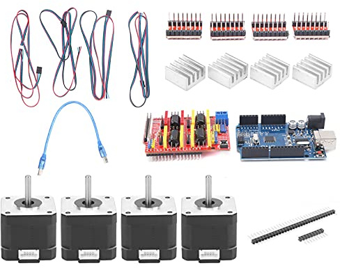CNC Shield und UNO R3 Board und 4x A4988 Stepper Motor Driver und 4x 4401 Stepper Motor Kit für 3.0 3D Drucker, Schrittmotor
