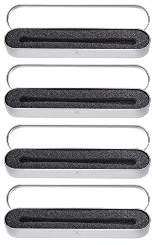 Tomaibaby 4 Pcs Metal Pen Boxes with Sponge Lining Portable Tin Pencil Cases Water Resistant Pen Storage Box for Desk Organisation