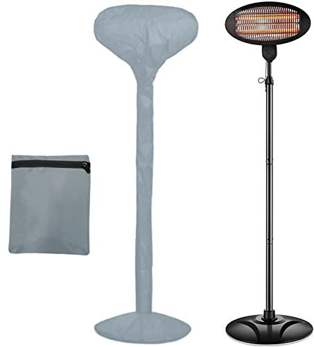 COOSOO Housse de chauffage électrique entièrement couverte imperméable pour chauffage électrique d'extérieur d'extérieur anti-poussière anti-UV protection toutes saisons (gris)