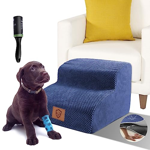 Zvonema Hundetreppe für Kleine Hunde, Hundetreppe, Wasserdicht, Abnehmbar Haustiertreppe, Tragbar Katzentreppe mit Waschbar Bezug, Hunderampe, hundetreppe 30 cm hoch (2 Stufige)