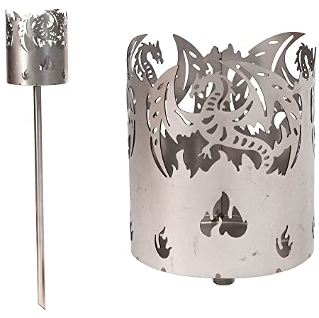 Novaliv Antorcha de jardín para exterior, diseño de dragón, virutas de madera con cera, antorcha sueca, antorcha de pellets